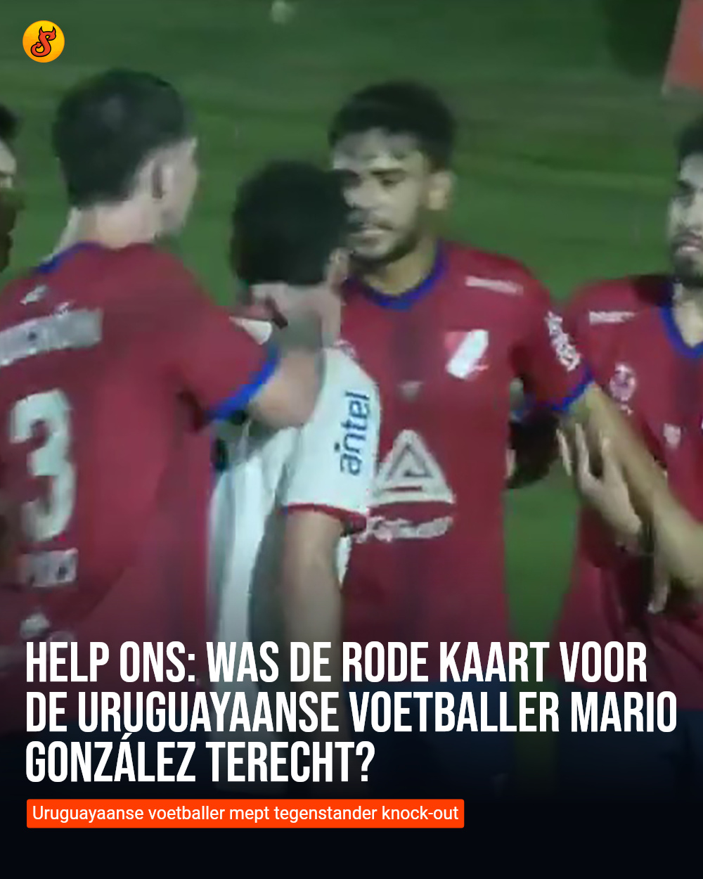 Help ons: Was de rode kaart voor de Uruguayaanse voetballer Mario González terecht?