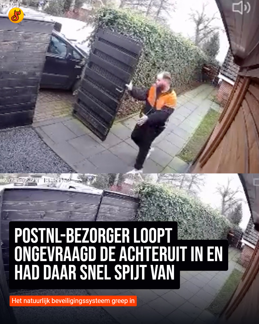 PostNL-bezorger loopt ongevraagd de achteruit in en had daar snel spijt van