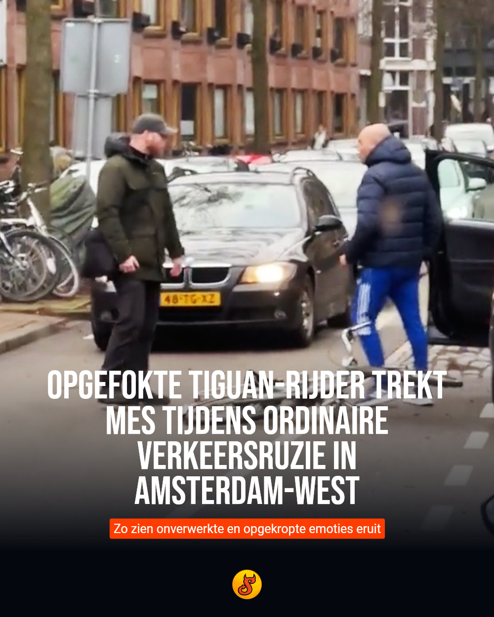 Opgefokte Tiguan-rijder trekt mes tijdens ordinaire verkeersruzie in Amsterdam-West