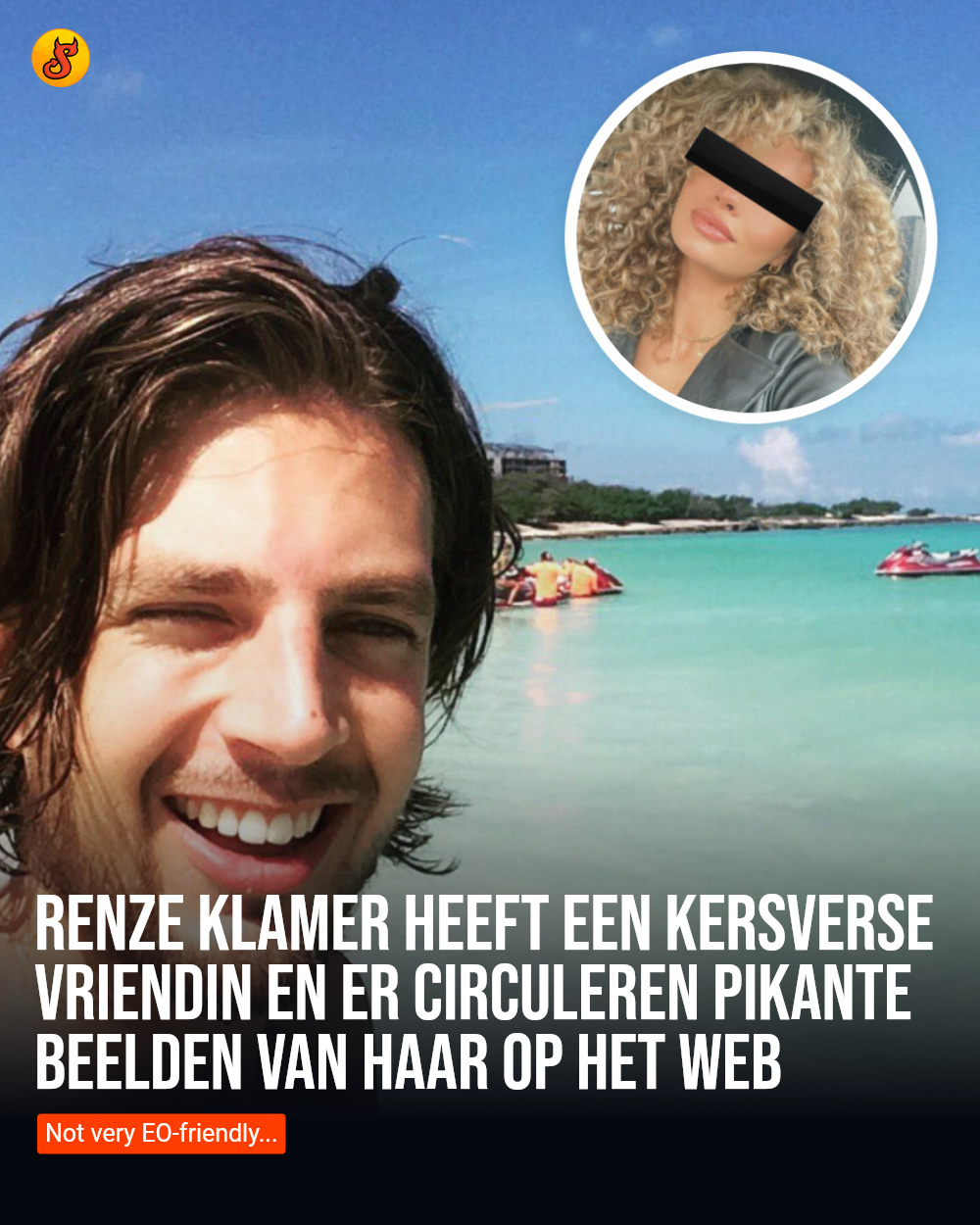 Renze Klamer heeft een kersverse vriendin en er circuleren pikante beelden van haar op het web