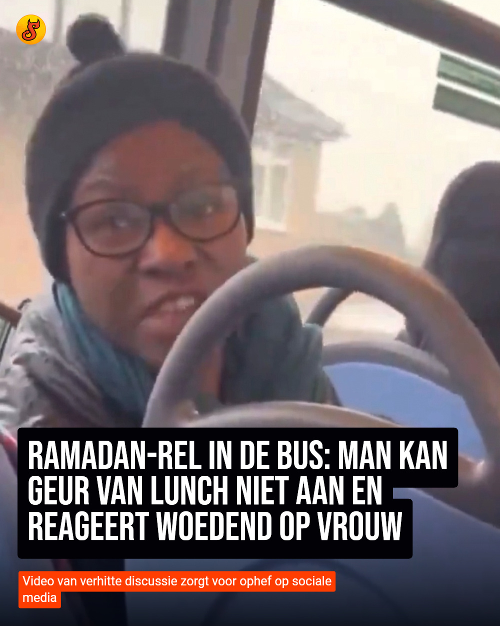 Ramadan-rel in de bus: Man kan geur van lunch niet aan en reageert woedend op vrouw