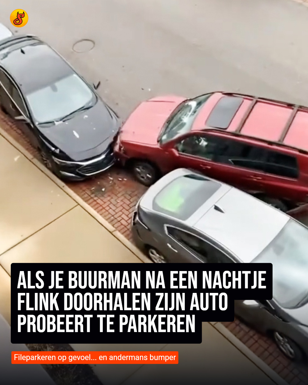 Als je buurman na een nachtje flink doorhalen zijn auto probeert te parkeren