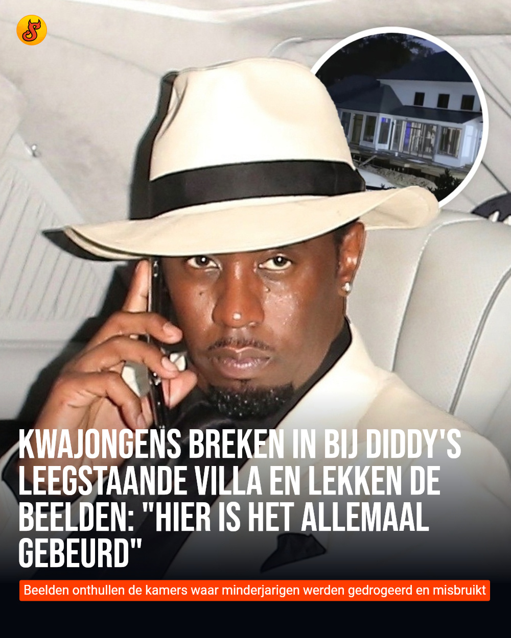Kwajongens breken in bij Diddy's leegstaande villa en lekken de beelden: "Hier is het allemaal gebeurd"