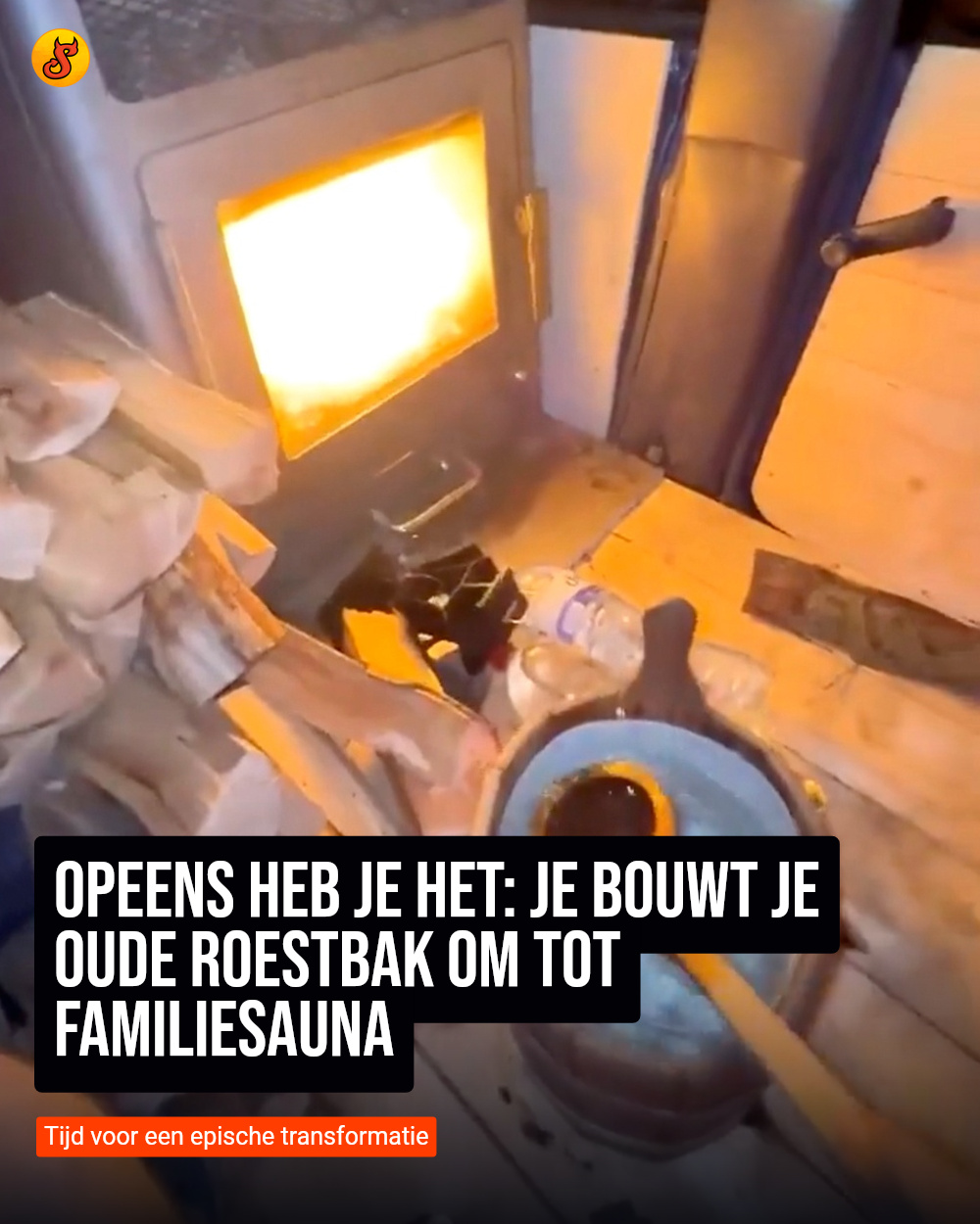 Opeens heb je het: Je bouwt je oude roestbak om tot familiesauna