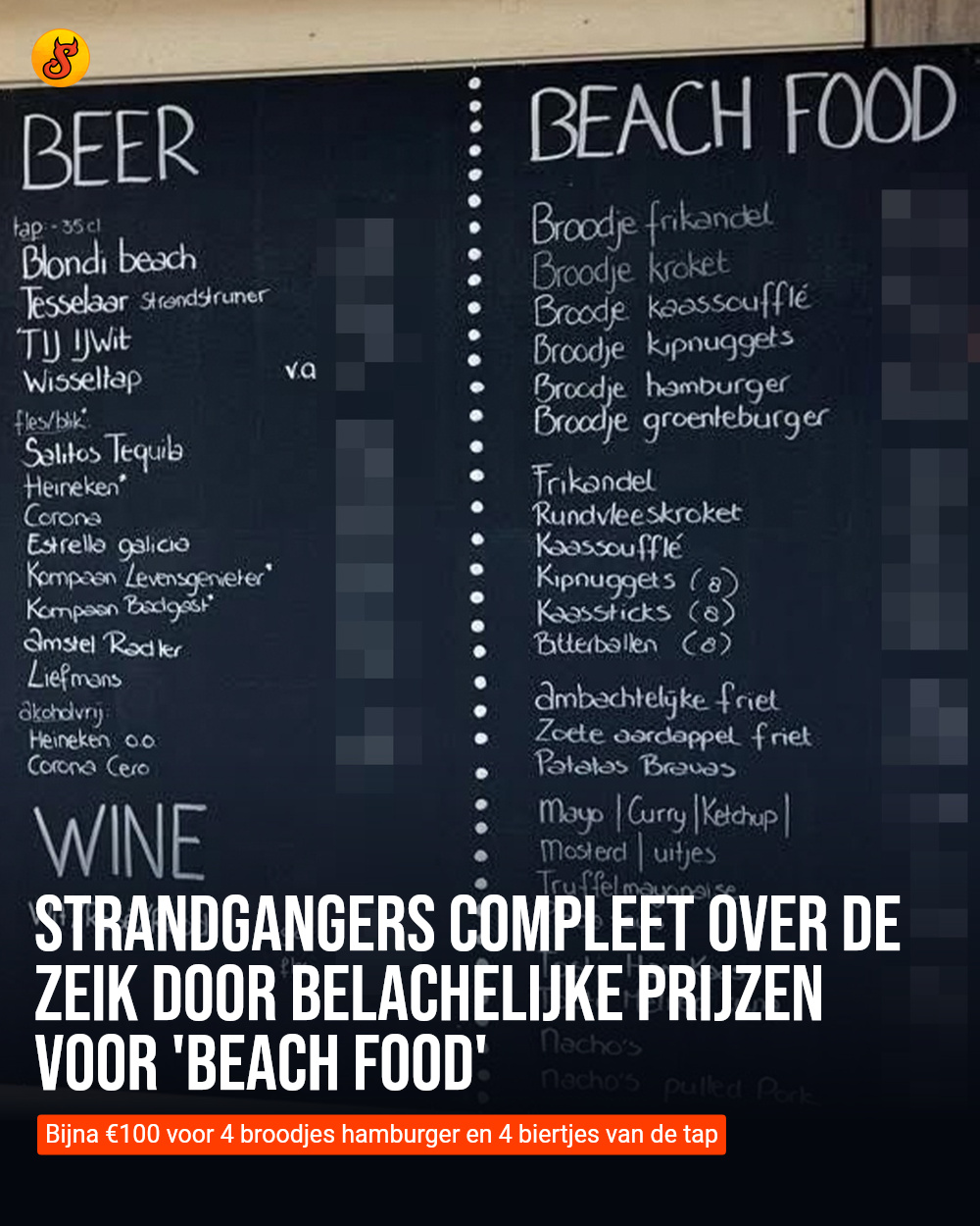 Strandgangers compleet over de zeik door belachelijke prijzen voor 'Beach Food'