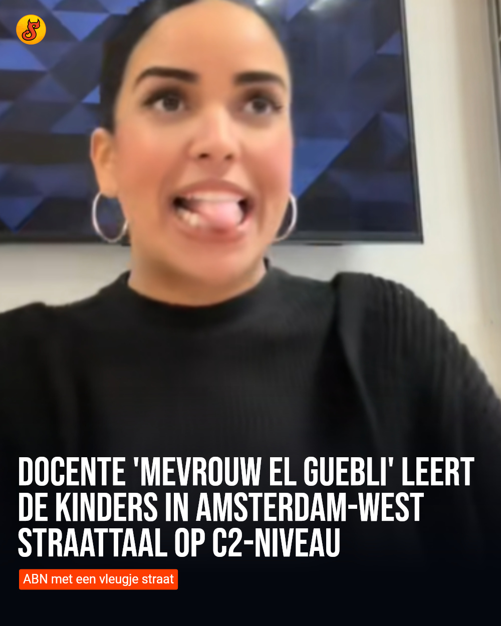 Docente 'mevrouw El Guebli' leert de kinders in Amsterdam-West straattaal op C2-niveau