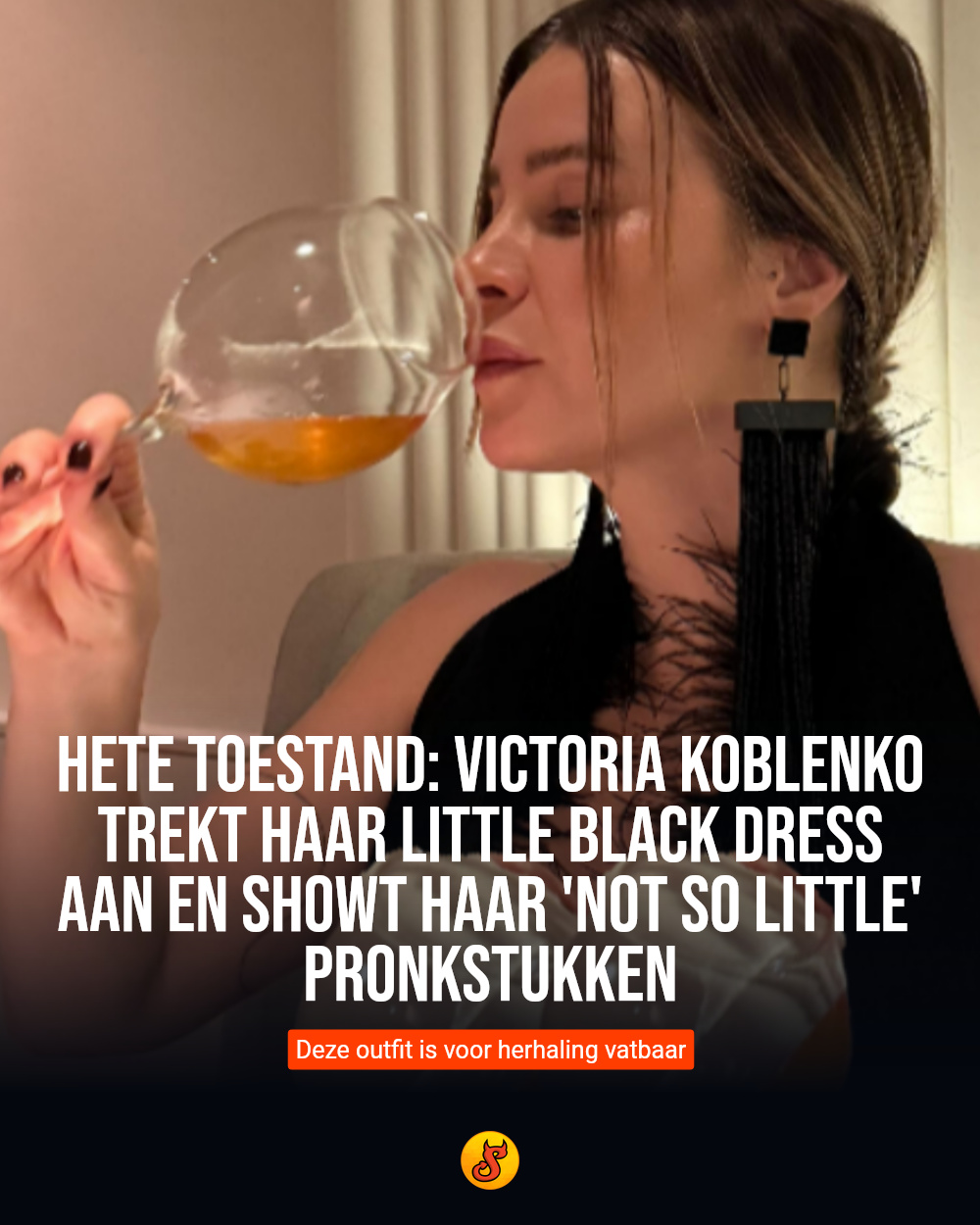 Hete toestand: Victoria Koblenko trekt haar little black dress aan en showt haar 'not so little' pronkstukken