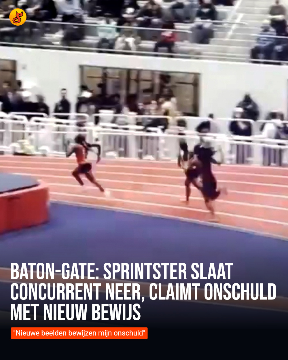 Baton-gate: Sprintster slaat concurrent neer, claimt onschuld met nieuw bewijs