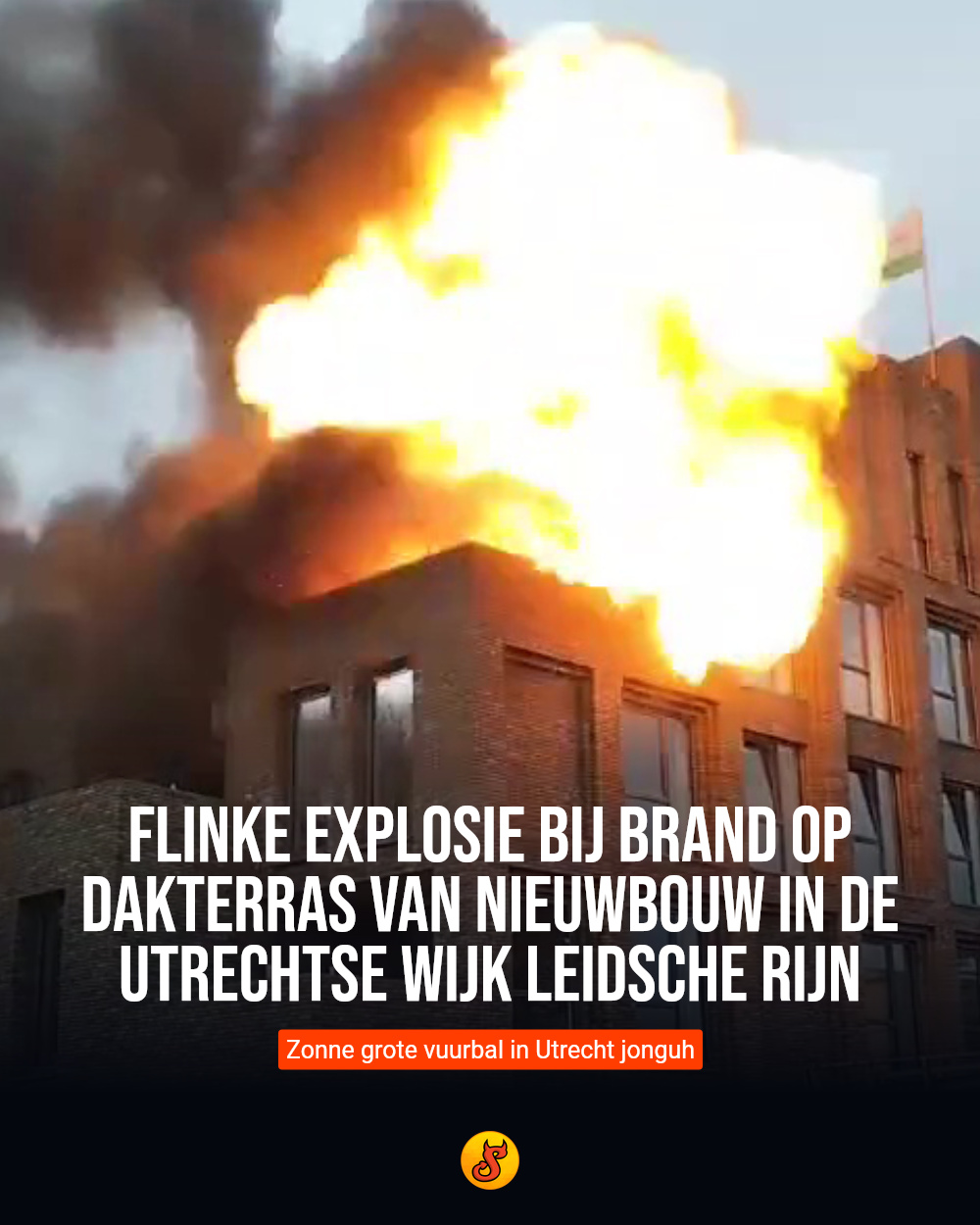 Flinke explosie bij brand op dakterras van nieuwbouw in de Utrechtse wijk Leidsche Rijn
