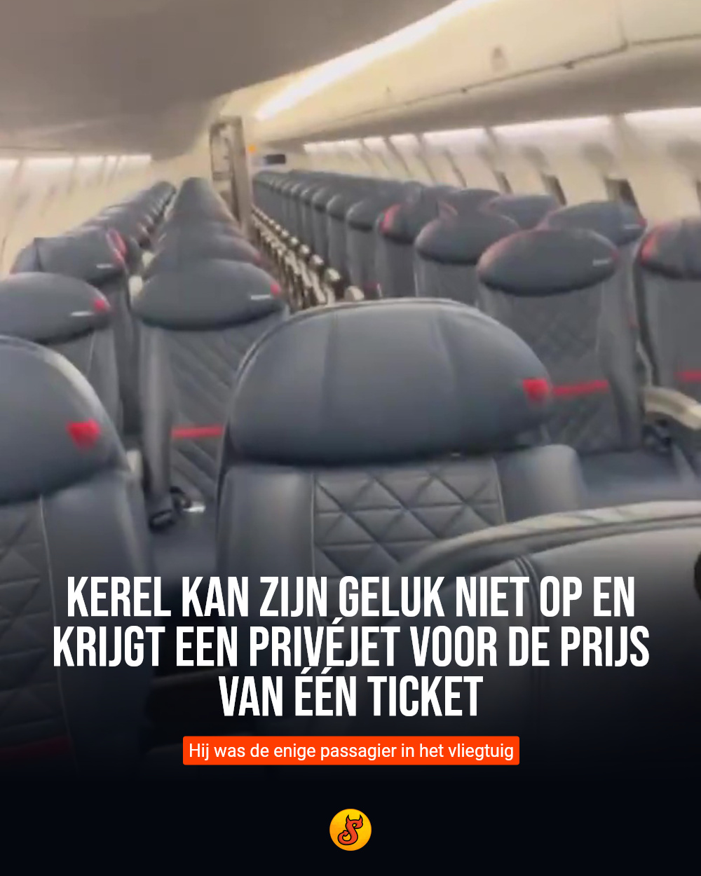 Kerel kan zijn geluk niet op en krijgt een privéjet voor de prijs van één ticket