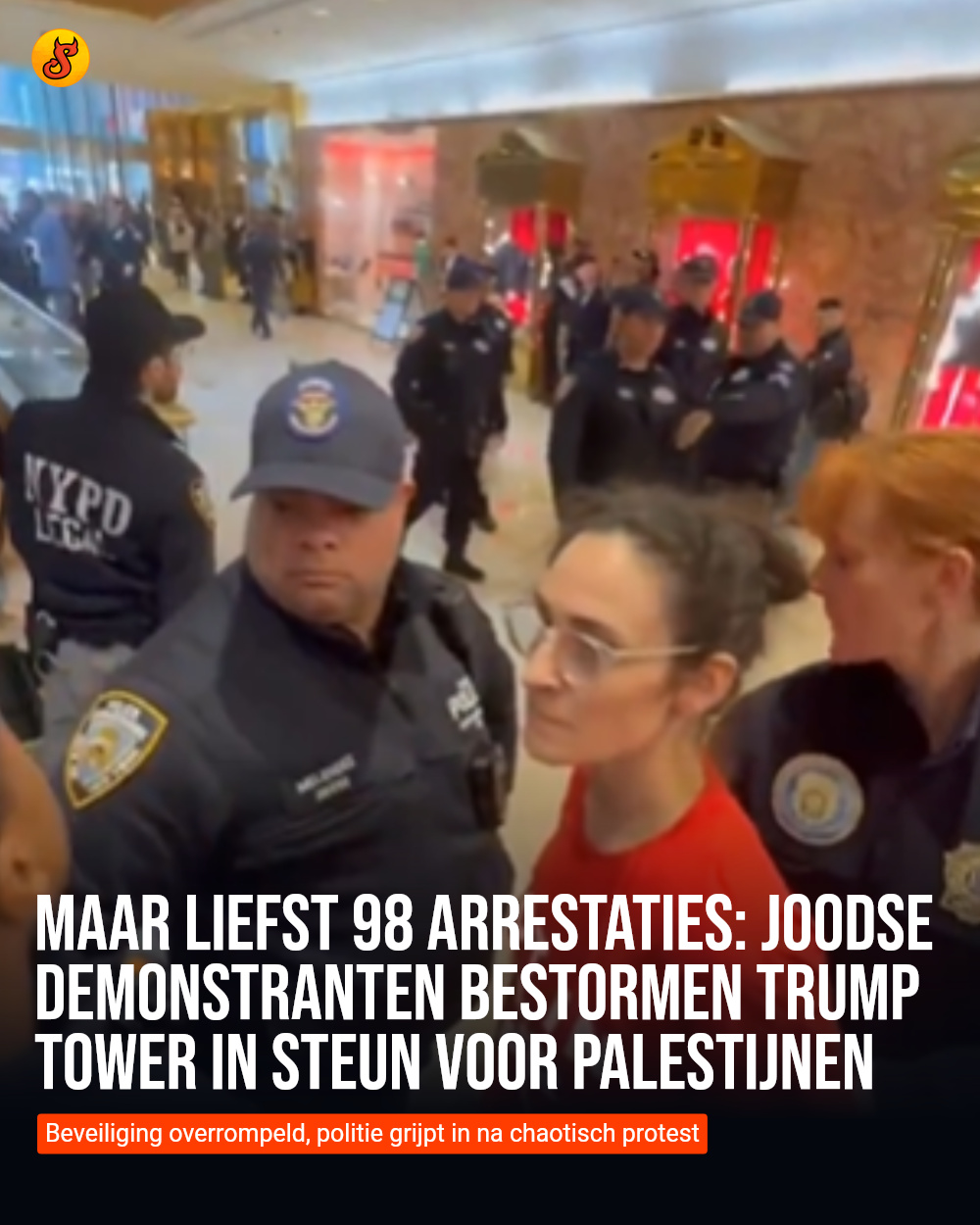 Maar liefst 98 arrestaties: Joodse demonstranten bestormen Trump Tower in steun voor Palestijnen