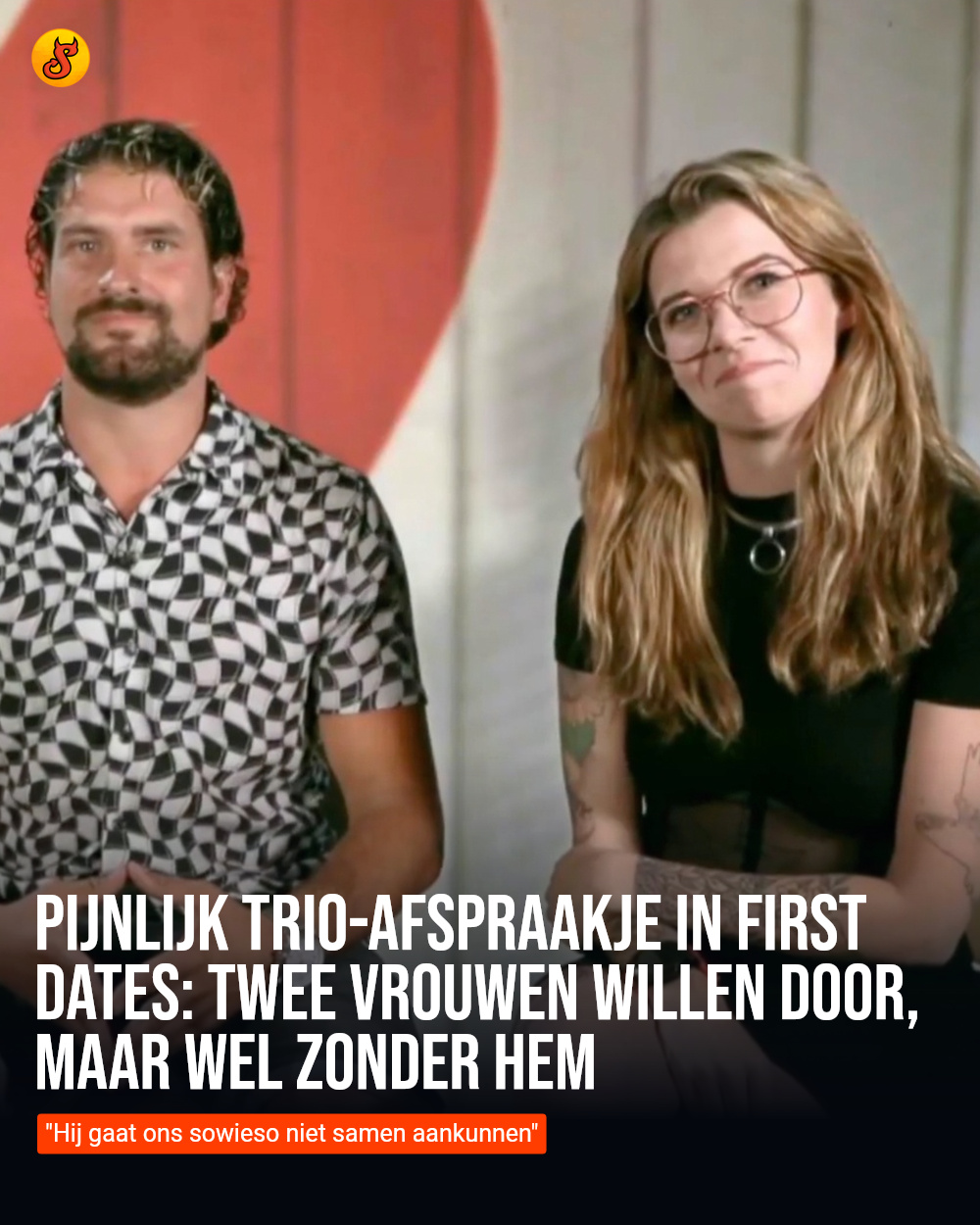 Pijnlijk trio-afspraakje in First Dates: Twee vrouwen willen door, maar wel zonder hem
