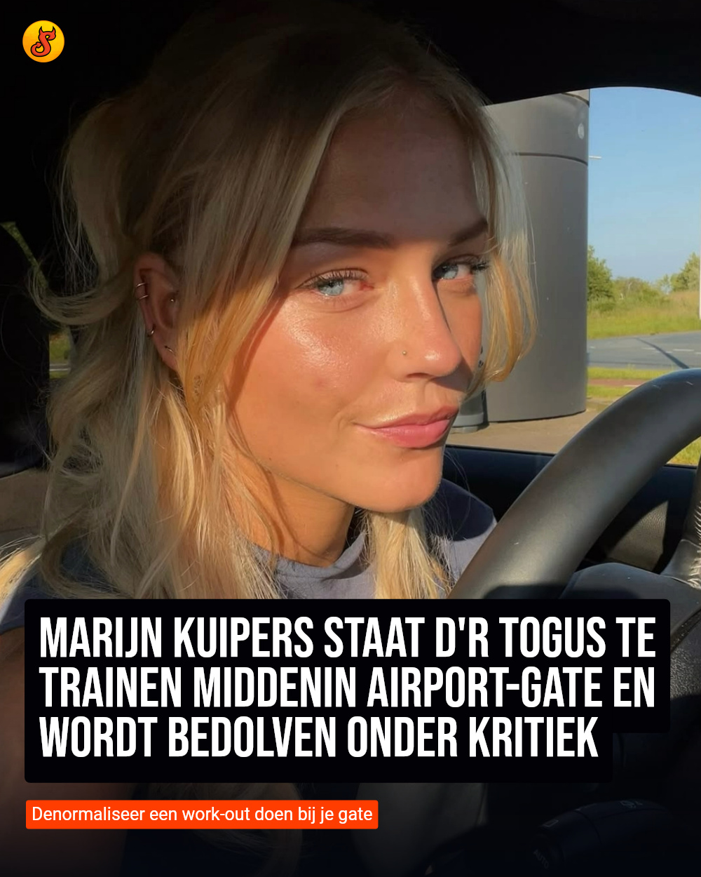 Marijn Kuipers staat d'r togus te trainen middenin airport-gate en wordt bedolven onder kritiek