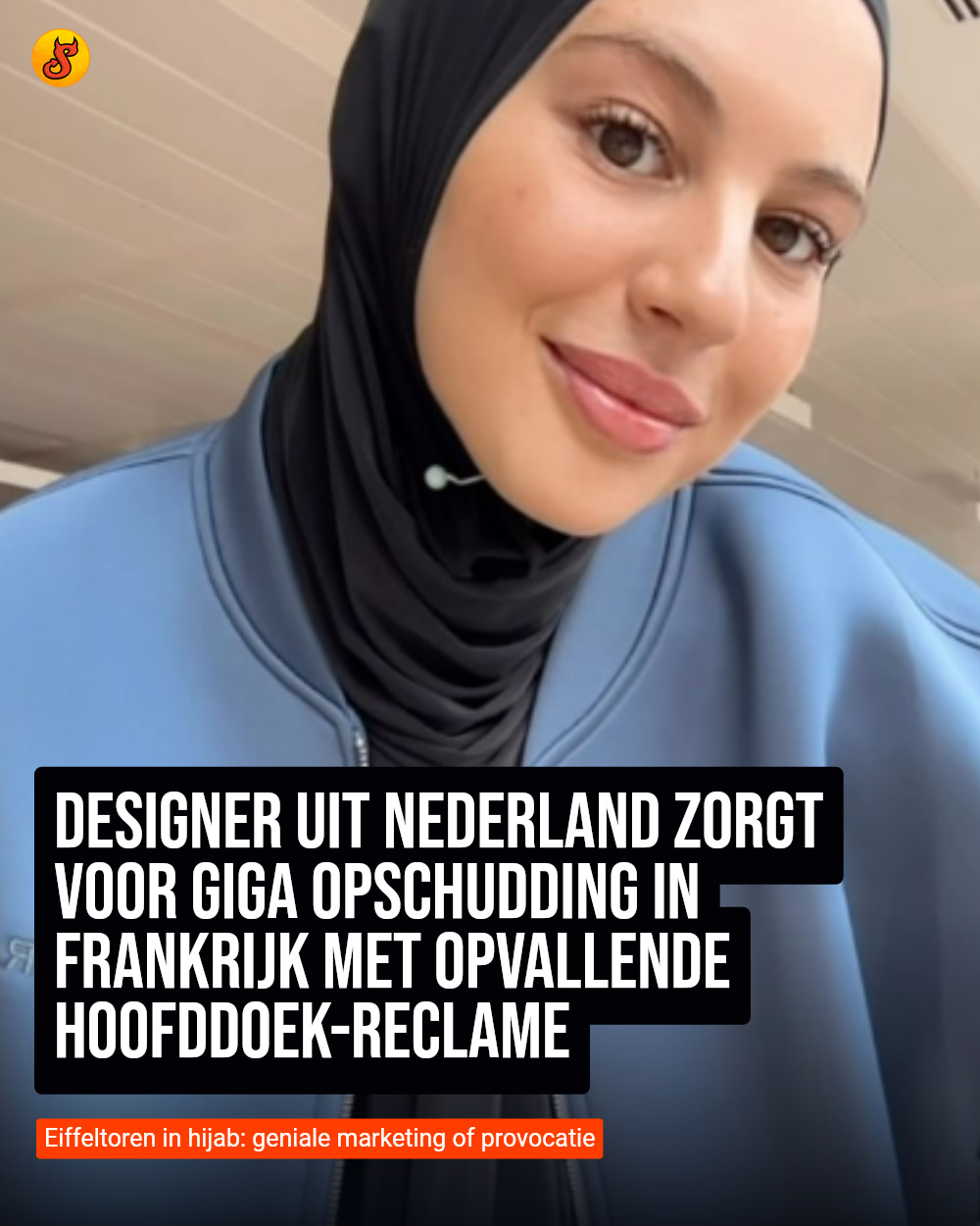 Designer uit Nederland zorgt voor giga opschudding in Frankrijk met opvallende hoofddoek-reclame