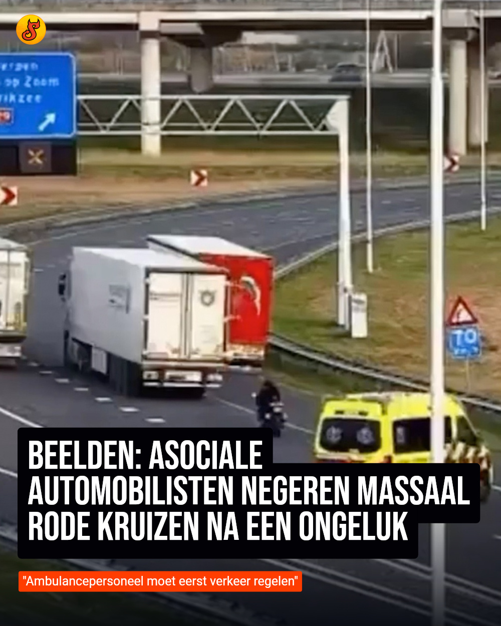 Beelden: Asociale automobilisten negeren massaal rode kruizen na een ongeluk