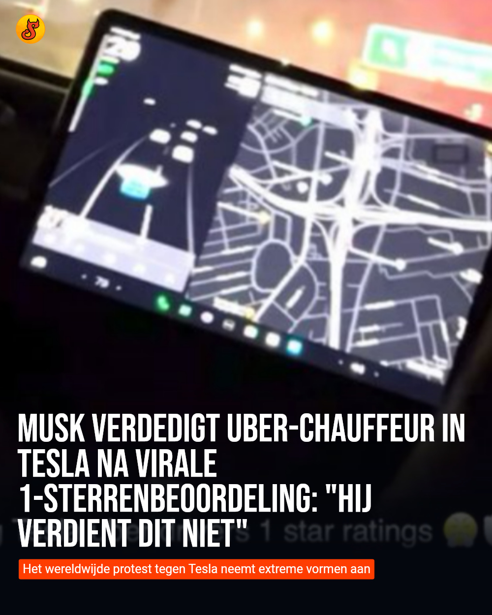 Musk verdedigt Uber-chauffeur in Tesla na virale 1-sterrenbeoordeling: "Hij verdient dit niet"