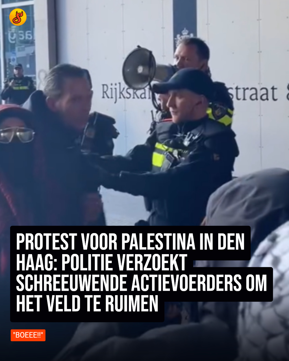Protest voor Palestina in Den Haag: politie verzoekt schreeuwende actievoerders om het veld te ruimen