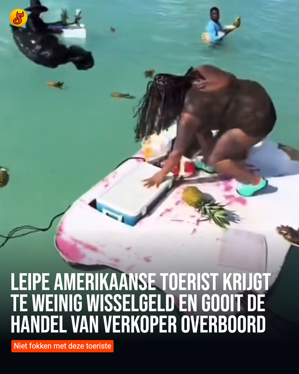 Leipe Amerikaanse toerist krijgt te weinig wisselgeld en gooit de handel van verkoper overboord