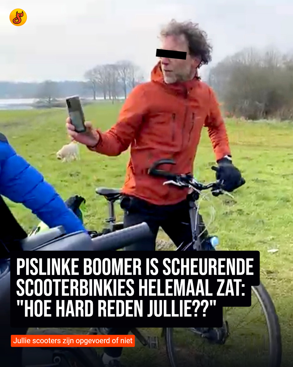 Pislinke boomer is scheurende scooterbinkies helemaal zat: "Hoe hard reden jullie??"