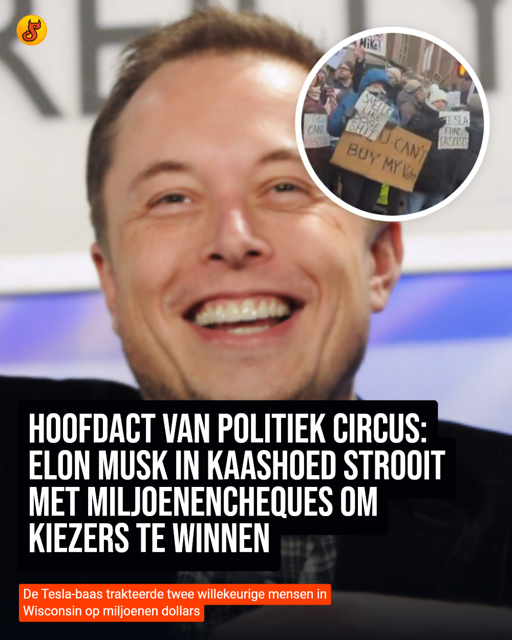 Hoofdact van politiek circus: Elon Musk in kaashoed strooit met miljoenencheques om kiezers te winnen