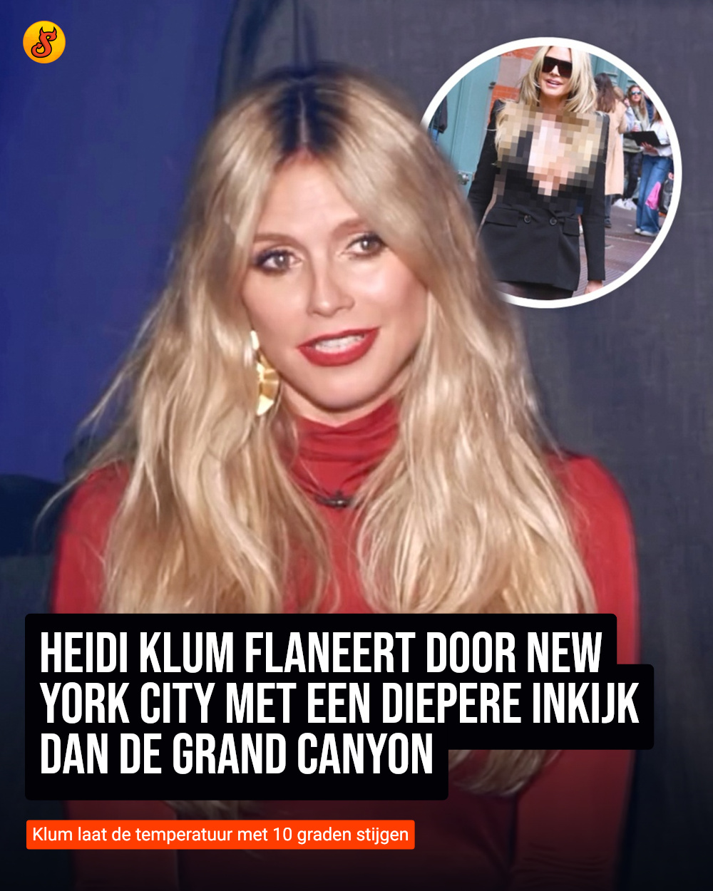 Heidi Klum flaneert door New York City met een diepere inkijk dan de Grand Canyon