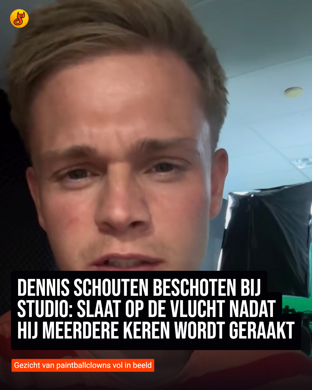Dennis Schouten beschoten bij studio: Slaat op de vlucht nadat hij meerdere keren wordt geraakt