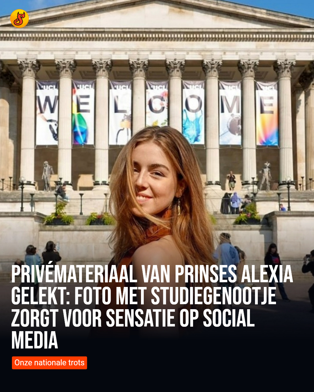 Privémateriaal van Prinses Alexia gelekt: Foto met studiegenootje zorgt voor sensatie op social media