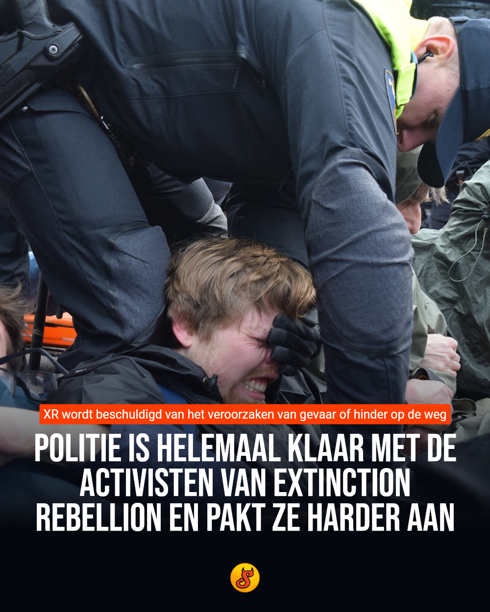 Politie is helemaal klaar met de activisten van Extinction Rebellion en pakt ze harder aan