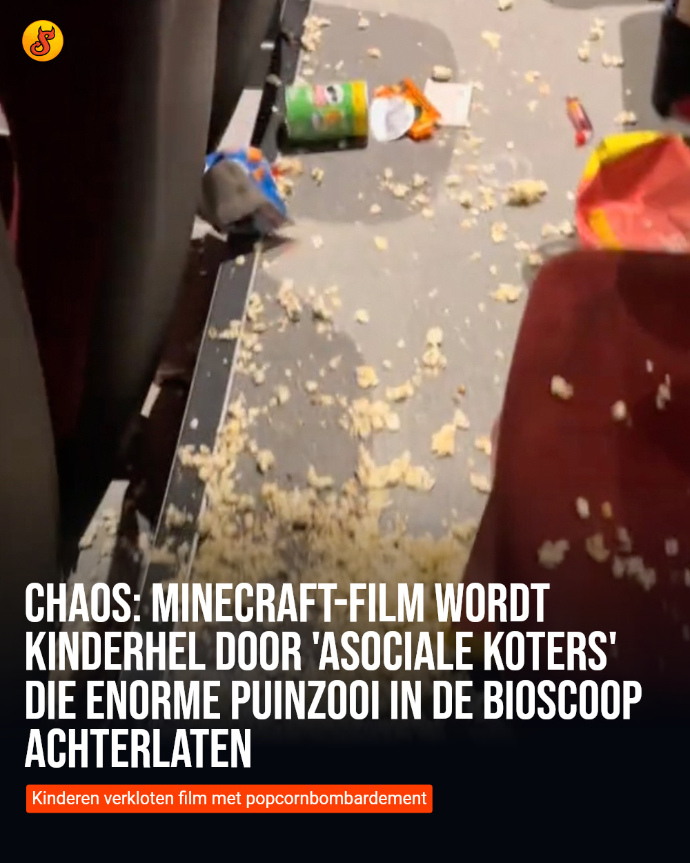 Chaos: Minecraft-film wordt kinderhel door 'asociale koters' die enorme puinzooi in de bioscoop achterlaten