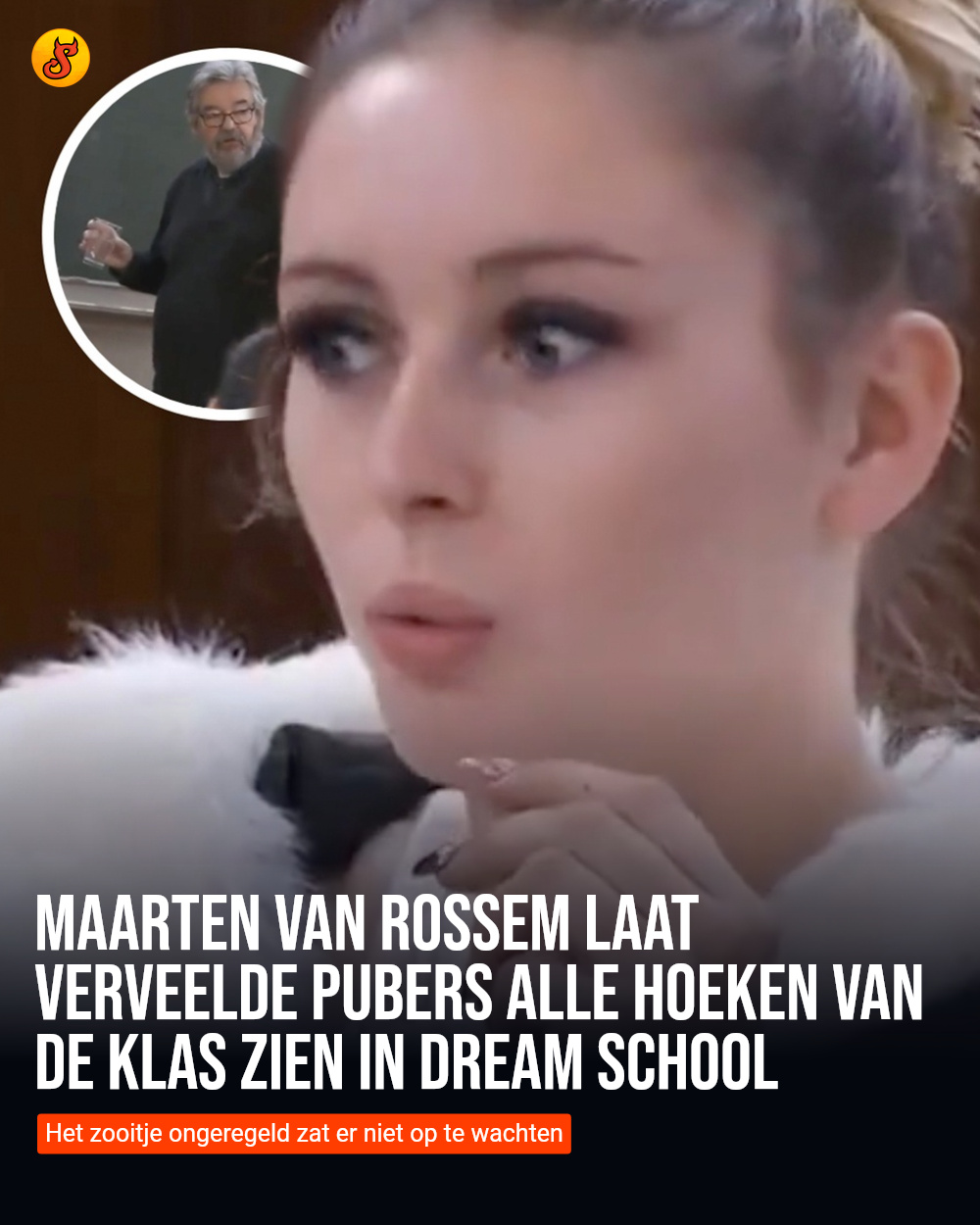Maarten van Rossem laat verveelde pubers alle hoeken van de klas zien in Dream School