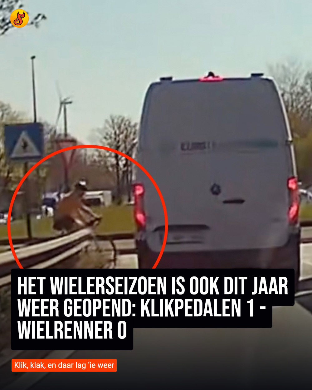 Het wielerseizoen is ook dit jaar weer geopend: klikpedalen 1 - wielrenner 0