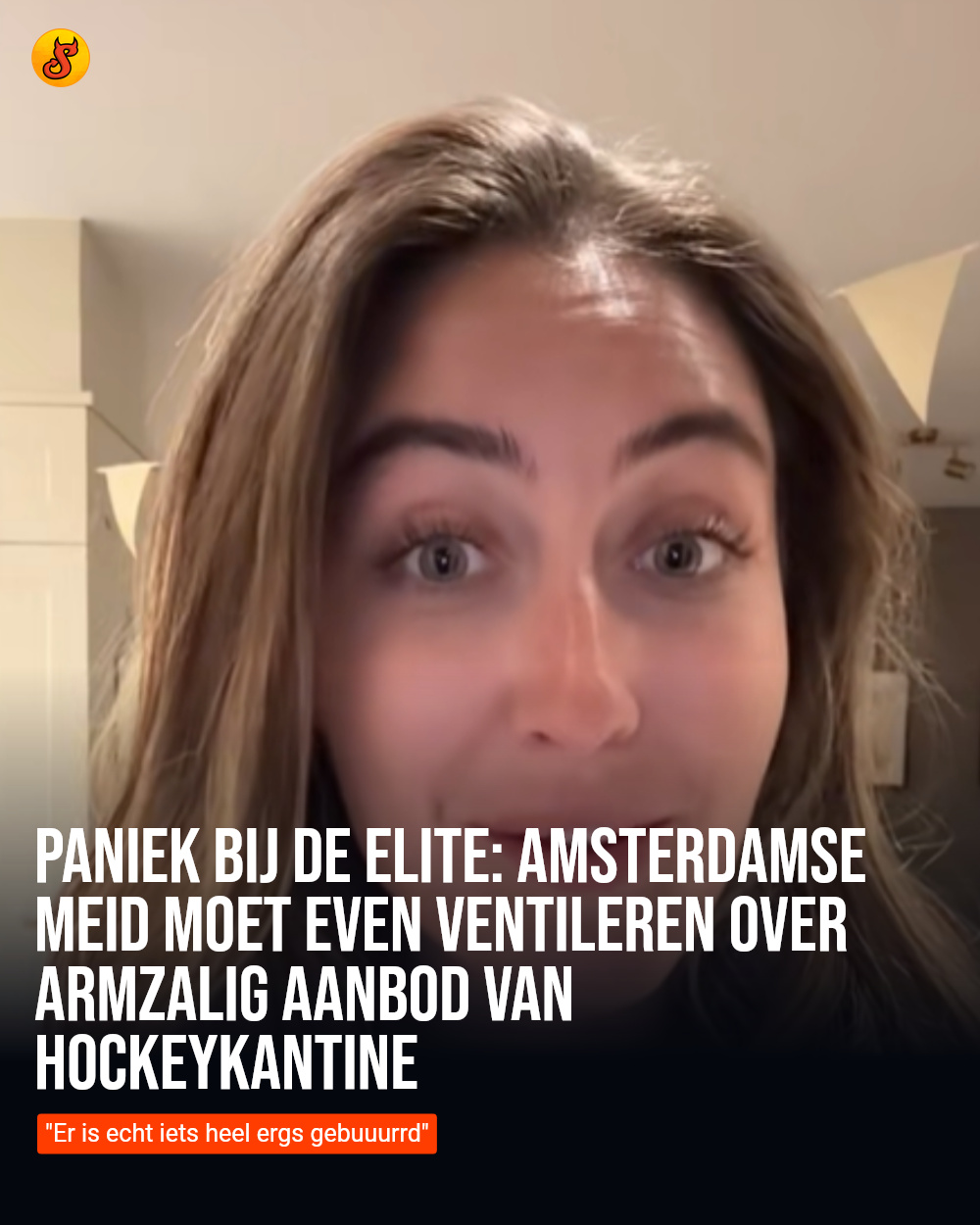 Paniek bij de elite: Amsterdamse meid moet even ventileren over armzalig aanbod van hockeykantine