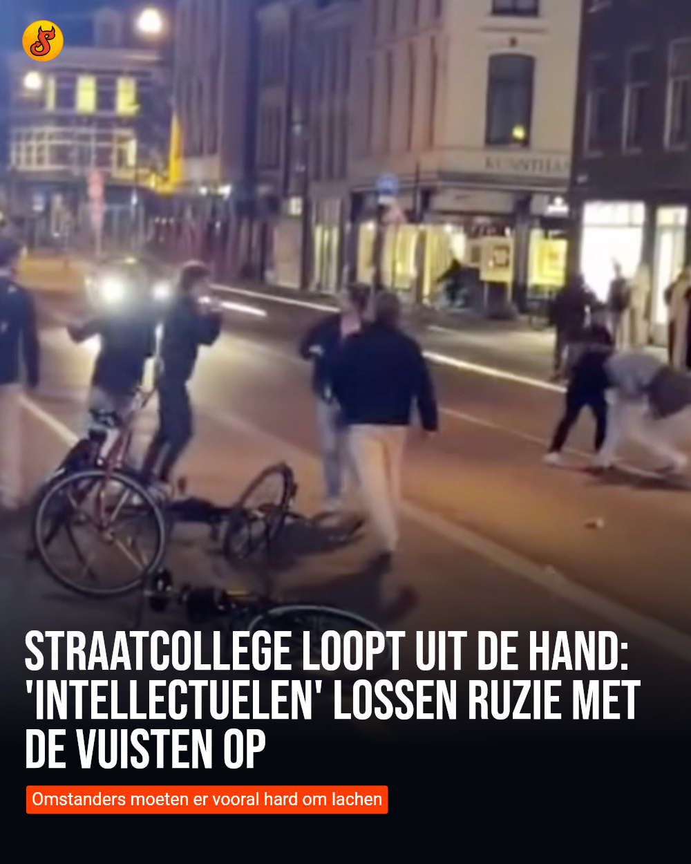 Straatcollege loopt uit de hand: 'intellectuelen' lossen ruzie met de vuisten op
