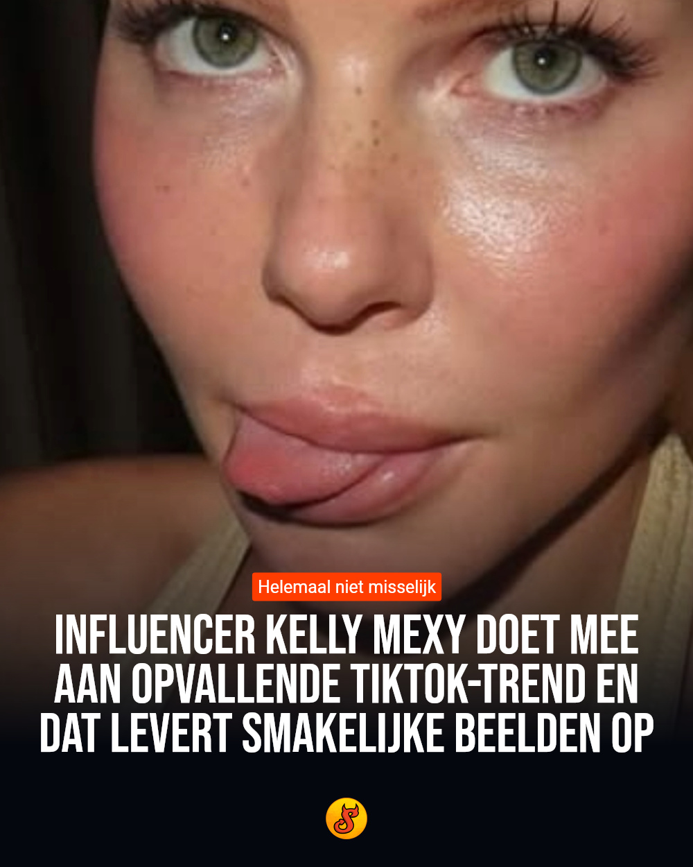 Influencer Kelly Mexy doet mee aan opvallende TikTok-trend en dat levert smakelijke beelden op