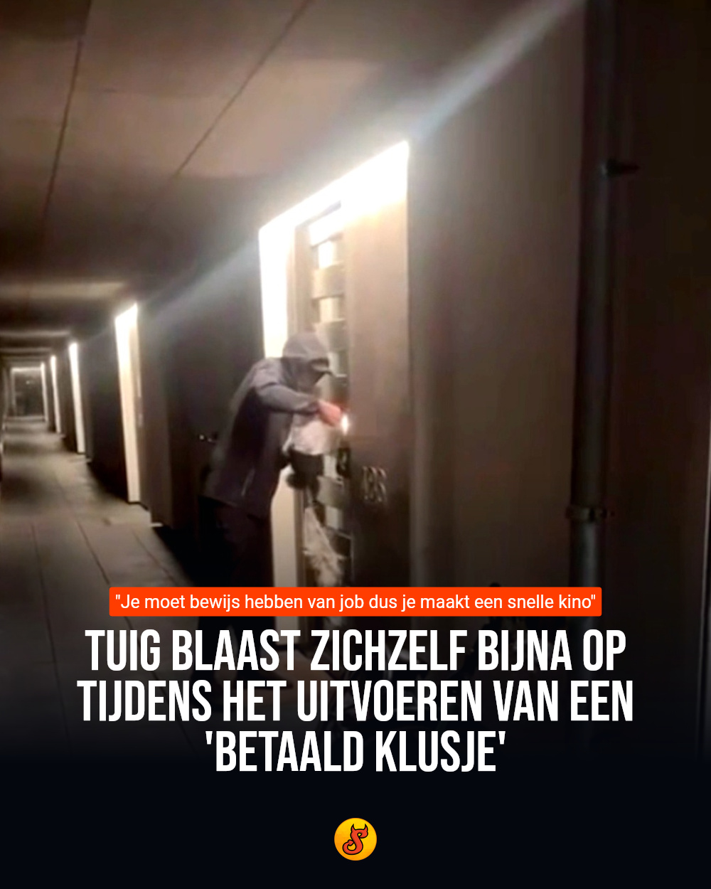 Tuig blaast zichzelf bijna op tijdens het uitvoeren van een 'betaald klusje'