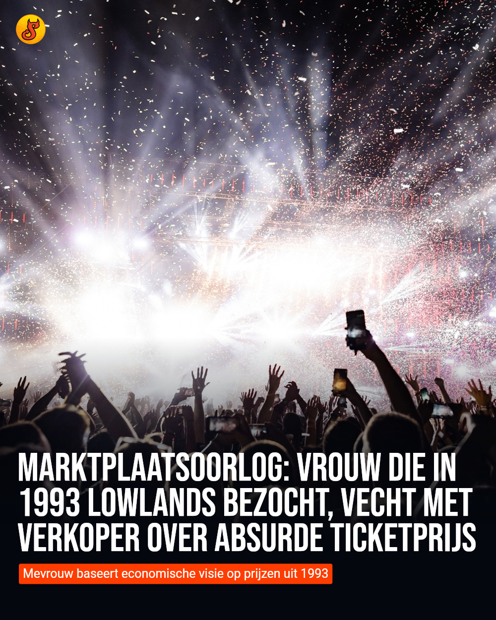Marktplaatsoorlog: Vrouw die in 1993 Lowlands bezocht, vecht met verkoper over absurde ticketprijs