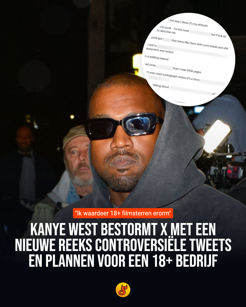 Kanye West bestormt X met een nieuwe reeks controversiële tweets en plannen voor een 18+ bedrijf