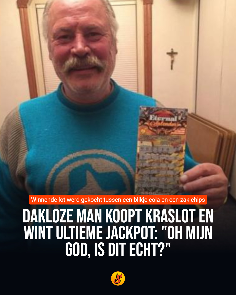 Dakloze man koopt kraslot en wint ultieme jackpot: "Oh mijn god, is dit echt?"