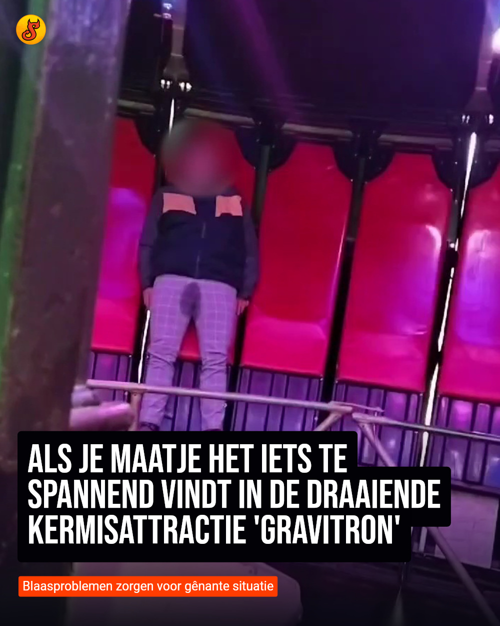 Als je maatje het iets te spannend vindt in de draaiende kermisattractie 'Gravitron'