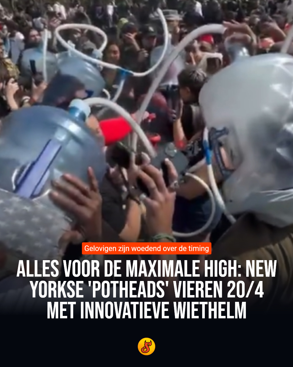 Alles voor de maximale high: New Yorkse 'potheads' vieren 20/4 met innovatieve wiethelm