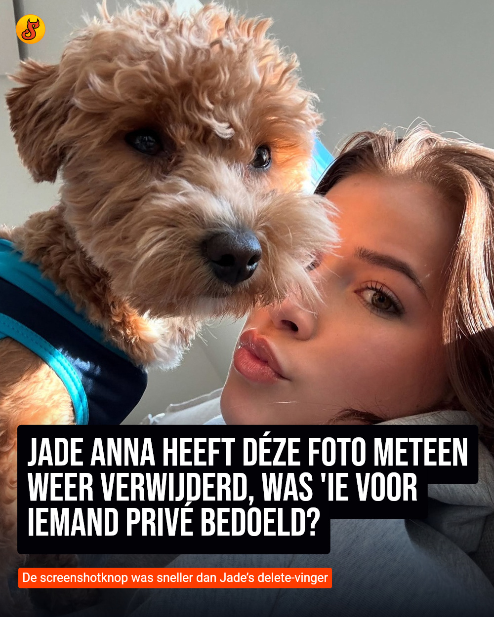 Jade Anna heeft déze foto meteen weer verwijderd, was 'ie voor iemand privé bedoeld?