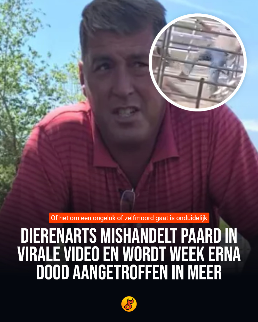 Dierenarts mishandelt paard in virale video en wordt week erna dood aangetroffen in meer