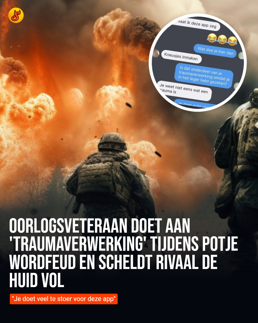 Oorlogsveteraan doet aan 'traumaverwerking' tijdens potje Wordfeud en scheldt rivaal de huid vol
