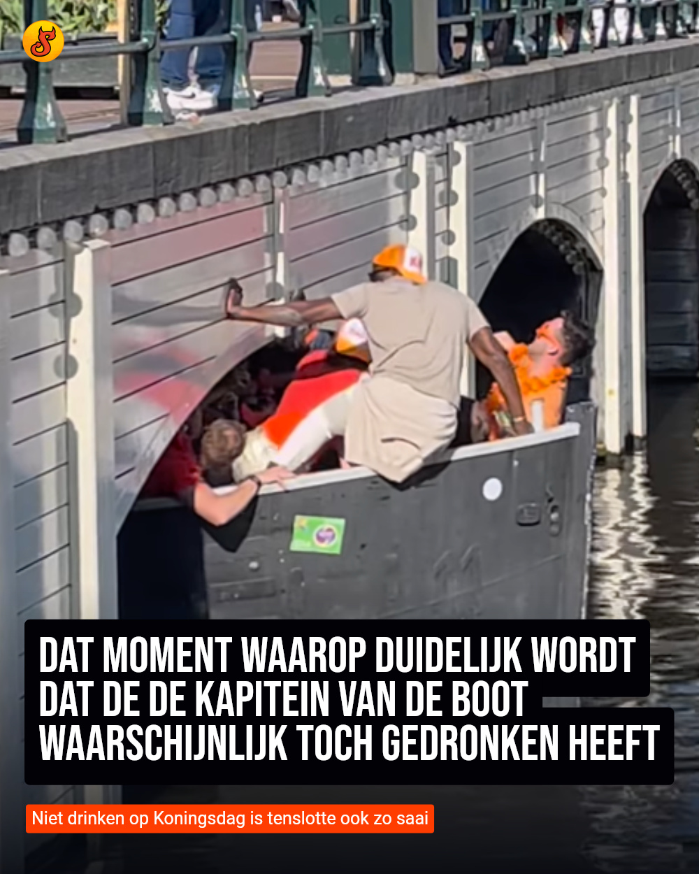 Dat moment waarop duidelijk wordt dat de de kapitein van de boot waarschijnlijk toch gedronken heeft