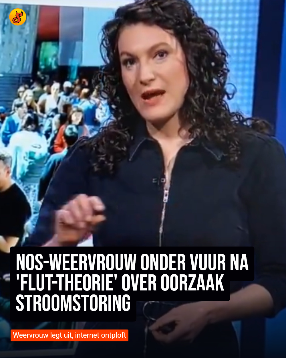 NOS-weervrouw onder vuur na 'flut-theorie' over oorzaak stroomstoring