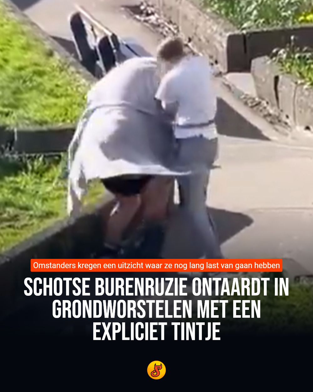 Schotse burenruzie ontaardt in grondworstelen met een expliciet tintje
