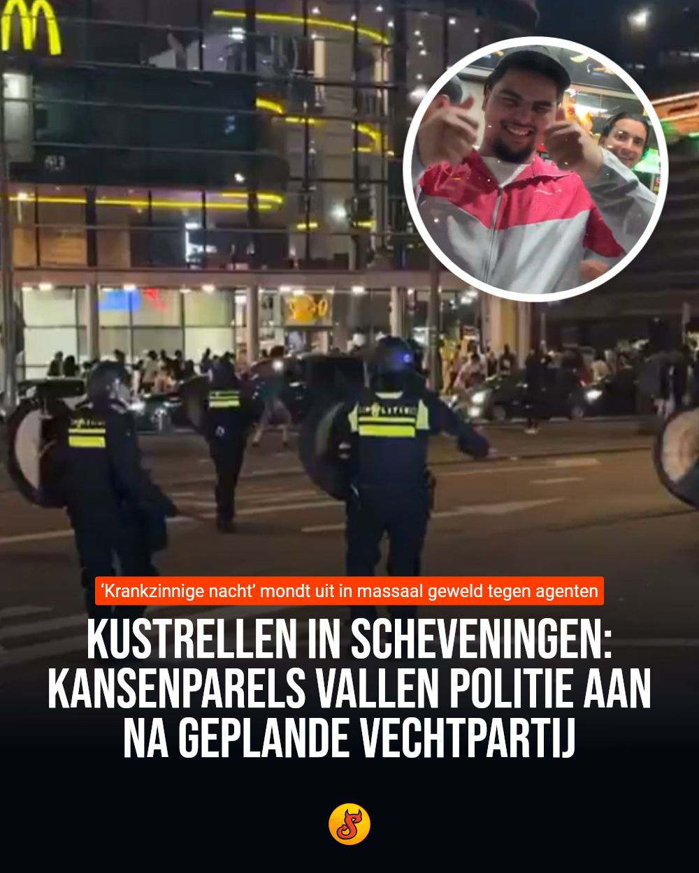 Kustrellen in Scheveningen: kansenparels vallen politie aan na geplande vechtpartij