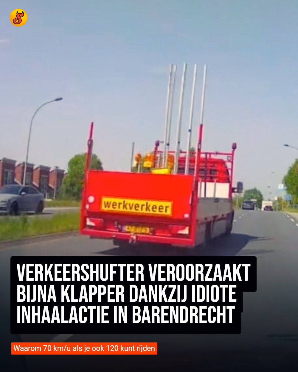 Verkeershufter veroorzaakt bijna klapper dankzij idiote inhaalactie in Barendrecht