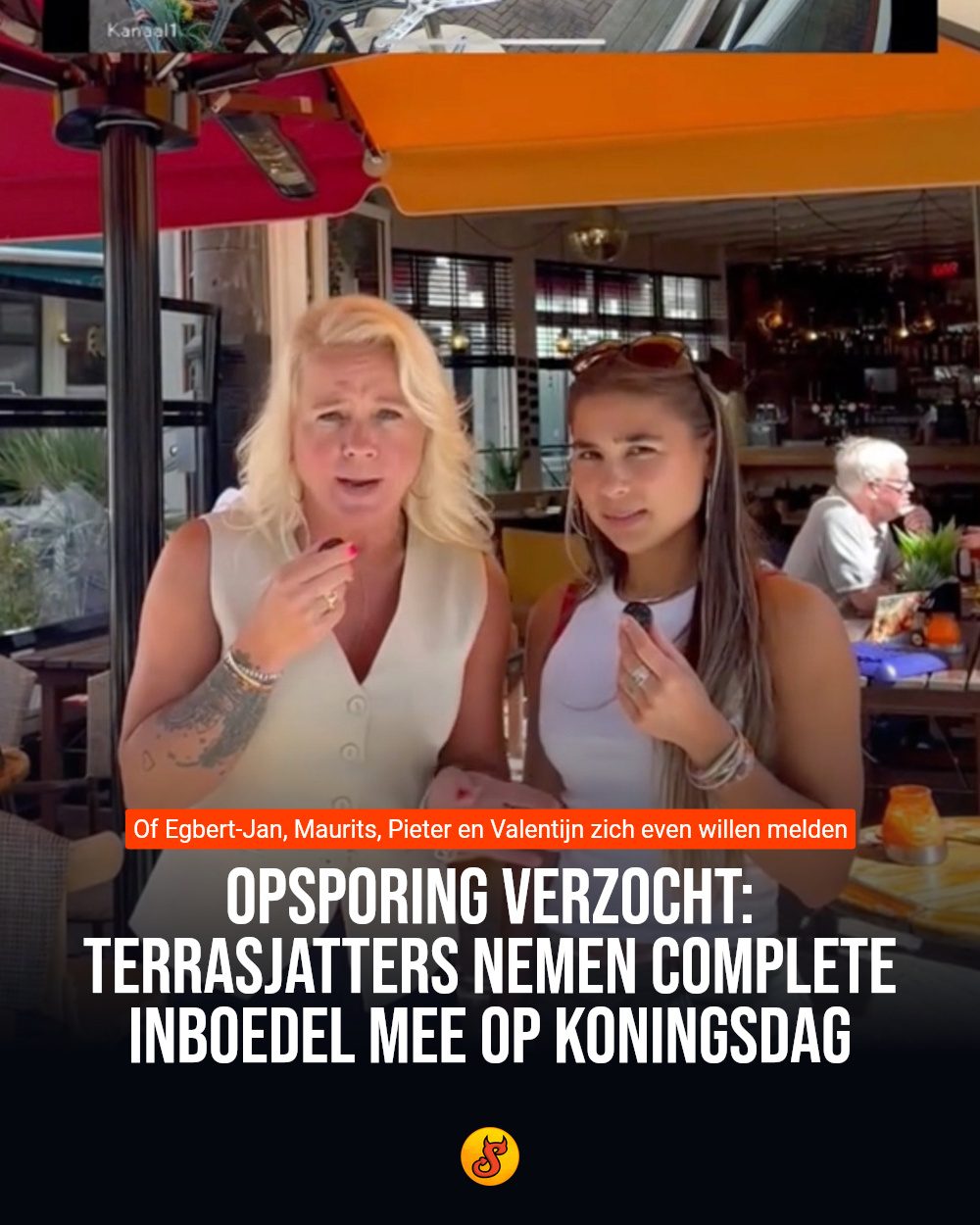 Opsporing verzocht: Terrasjatters nemen complete inboedel mee op Koningsdag