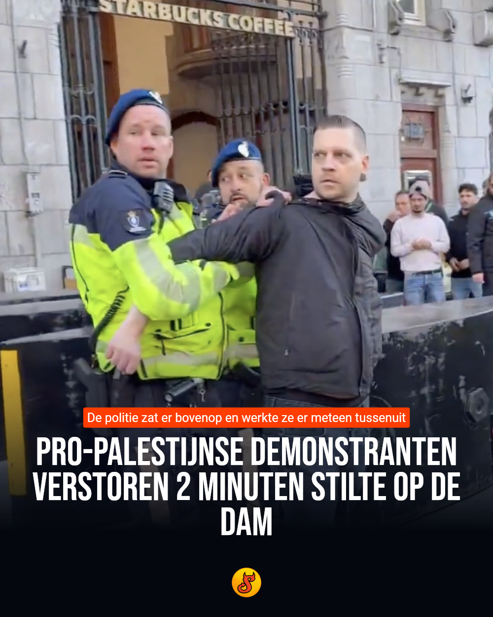 Pro-Palestijnse demonstranten verstoren 2 minuten stilte op de Dam
